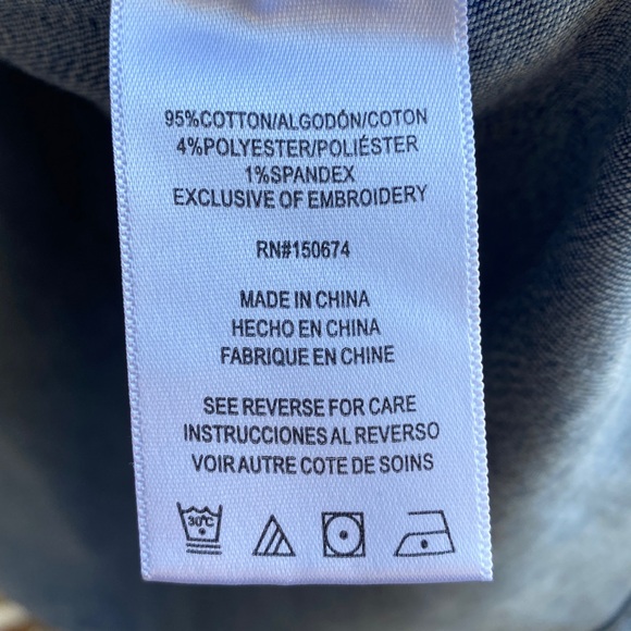 Billy T Denim Happy Camper Embroidered Shirt Shacket Overshirt MSRP $142 - Picture 15 of 16